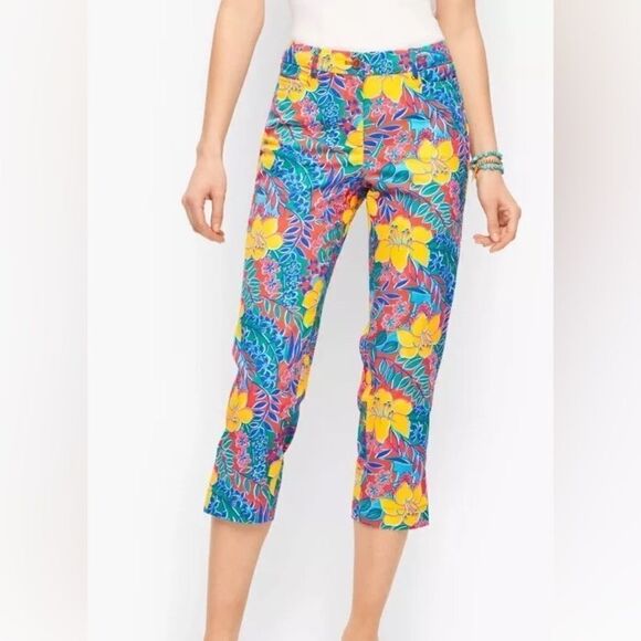 Talbots size 6P floral pedal pusher pants capri - Picture 1 of 3